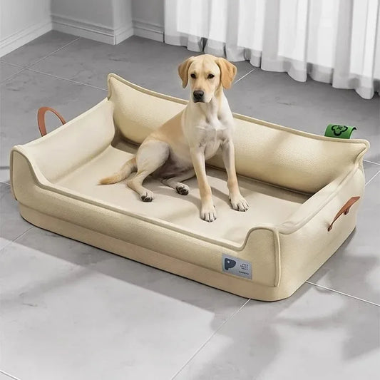 Pat pentru câini și pisici – Pat moale și spațios, ideal pentru interior, ușor de spălat și potrivit pentru animale de talie medie și mare.