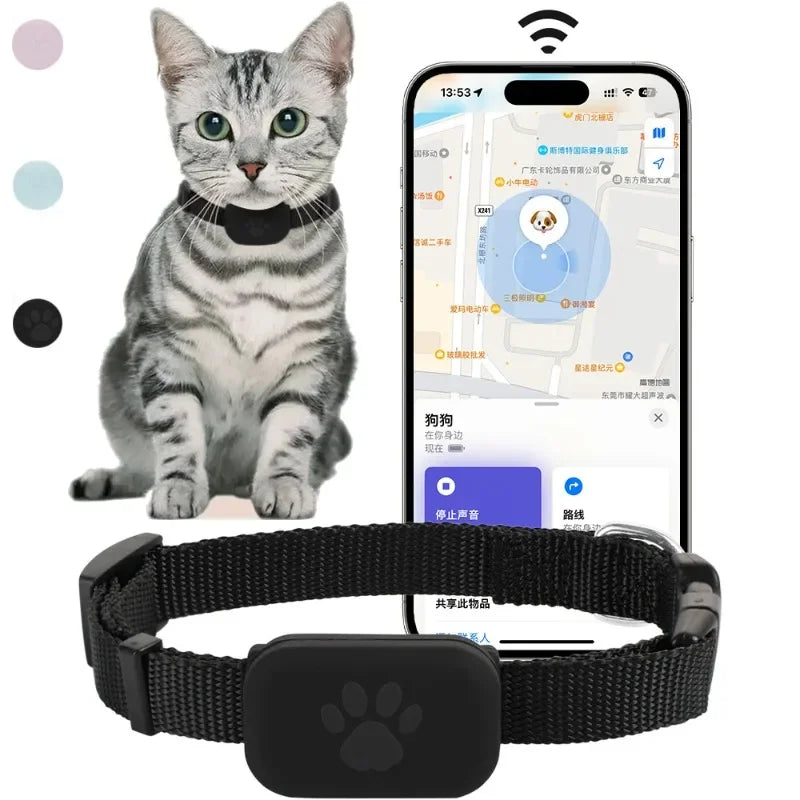 Tracker GPS Bluetooth pentru animale – Localizator anti-pierdere pentru câini și pisici, cu alertă de mișcare.