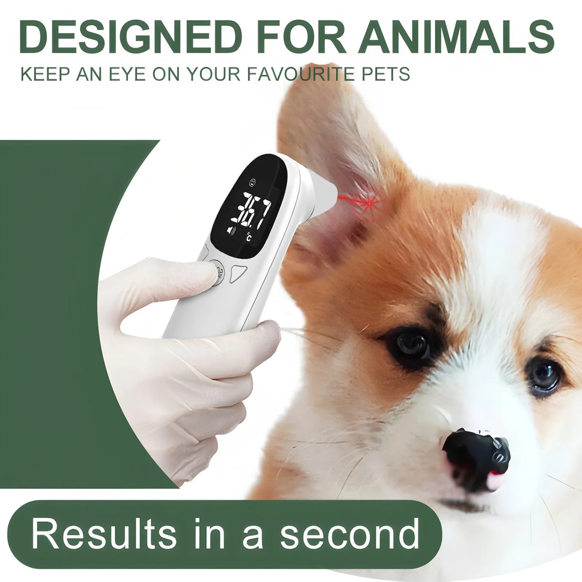 Termometru digital pentru animale – Măsurare fără contact, pentru câini și pisici.